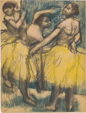 Photo de Trois danseuses en tutus jaunes