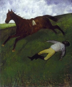 Photo de Le jockey blessé [Cheval emporté]