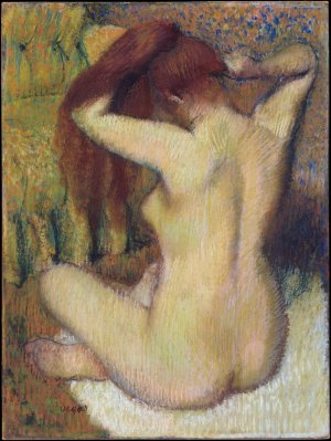 Photo de Femme nue se peignant