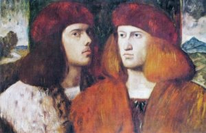 Photo de Deux têtes d'homme. Copie d'après Bellini du musée du Louvre.