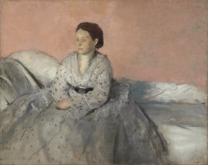 Photo de Renée Degas [Estelle] [Portrait d'une jeune femme en robe de mousseline blanche]