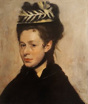 Photo de Buste de femme au chapeau à plumes