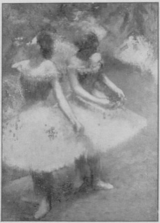 Deux danseuses (jupes jaunes, corsages rouges)