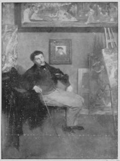 Portrait d'homme dans un atelier de peintre