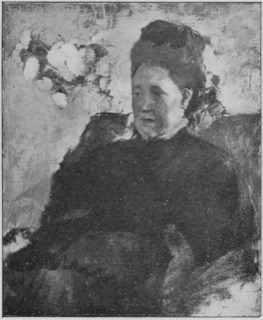 Portrait de femme (fond de chrysanthèmes blancs).