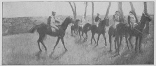 La promenade des chevaux (six jockeys)