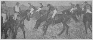 Jockeys à l'entraînement.