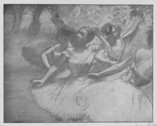 Quatre danseuses en scène (décor de paysage).