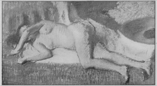 Après le bain (femme nue couchée)