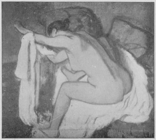 Femme s'essuyant les bras