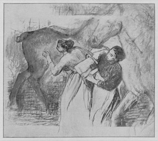 Blanchisseuses et cheval