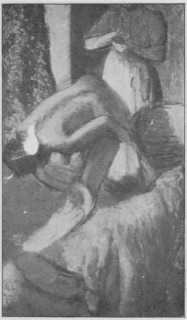 Après le bain, femme s'essuyant