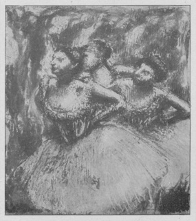 Trois danseuses (jupes jaunes, corsages bleus)
