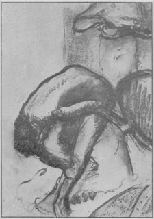 Après le bain; femme s'essuyant.