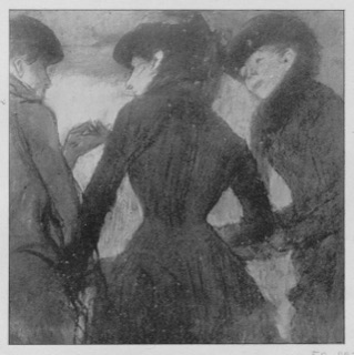 Aux courses (trois femmes causant)