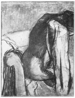Après le bain, femme s'essuyant