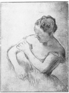 Danseuse rajustant l'épaulette de son corsage