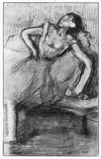 Danseuse assise (jupe mauve)