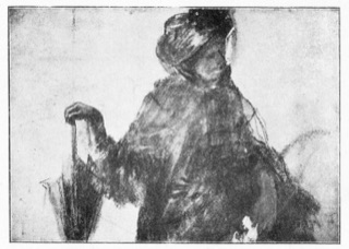 Femme à l'ombrelle violette