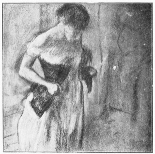 Femme mettant son corset