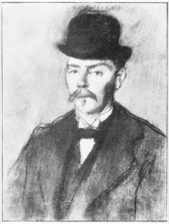 Buste d'homme en chapeau melon