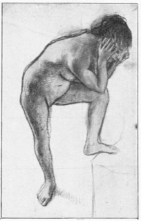 Femme nue; étude.