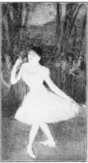 Danseuse en mauve (décor de paysage)