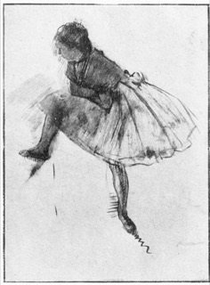 Danseuse, la jambe droite levée
