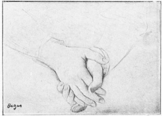 Trois dessins, études pour le portrait de Mlle Dubourg (Mme Fantin) en un cadre.