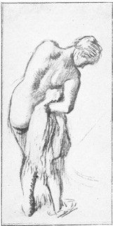 Après le bain, femme s'essuyant