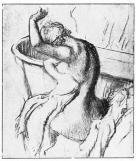 Après le bain, femme s'essuyant