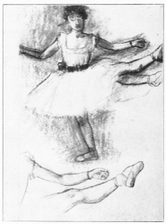 1° Danseuse. — 2° Étude de bras et de jambe