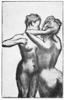 Deux femmes nues, debout