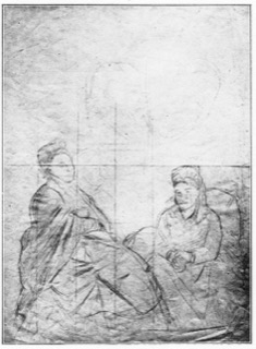 Deux études pour les portraits de Mme Lisle et de Mme Loubens