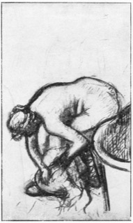 Après le bain, femme s'essuyant