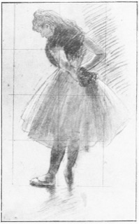 Danseuse attachant sa ceinture.