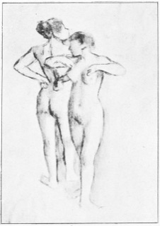 Etude de nu (deux femmes debout)