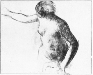 Femme nue debout, vue à mi-corps