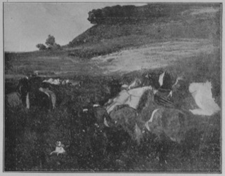 Groupe de cavaliers dans un paysage