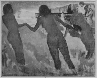 Jeunes femmes au bain.
