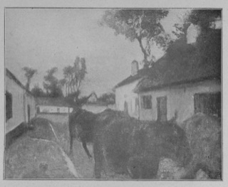 Rue de village (la rentrée du troupeau)