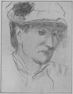 Tête de femme en chapeau