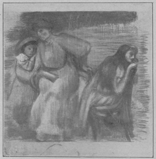 Femme et deux enfants dans un parc