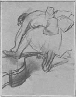 Danseuse, le pied gauche posé sur une contrebasse
