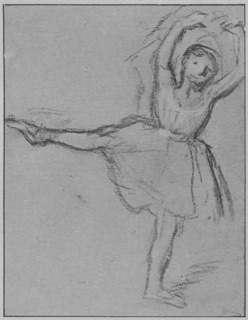 Danseuse, la jambe droite levée