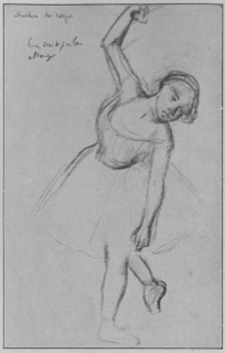 Danseuse, le bras droit levè