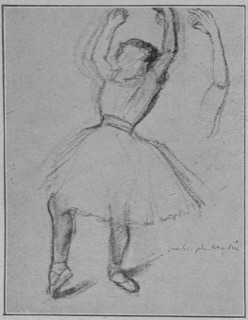 Danseuse, les bras levés