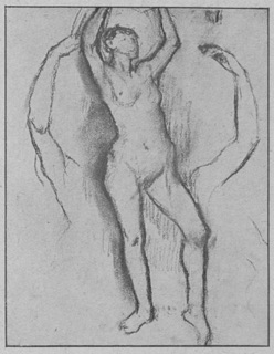 Femme nue debout — Étude de bras