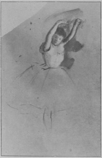 Danseuse debout, les bras levés