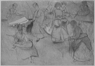 Groupe de femmes en costumes du Second Empire